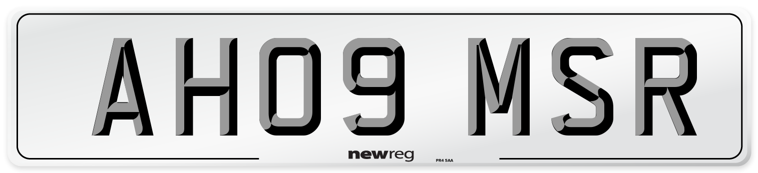 AH09 MSR Number Plate from New Reg
